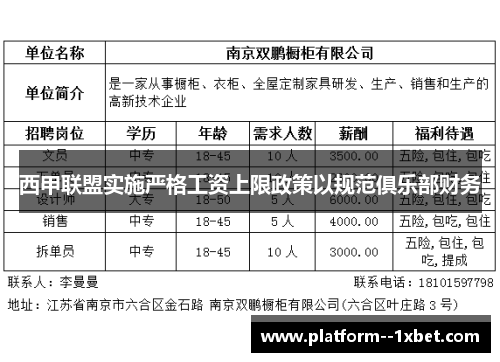 西甲联盟实施严格工资上限政策以规范俱乐部财务 西甲联盟实施严格工资上限政策以规范俱乐部财务